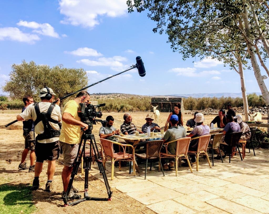 Highlight Films crew filming an interview on location in Israel