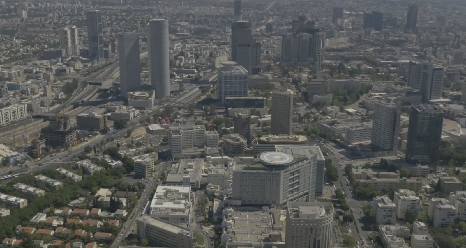 Aerial footage of Tel Aviv