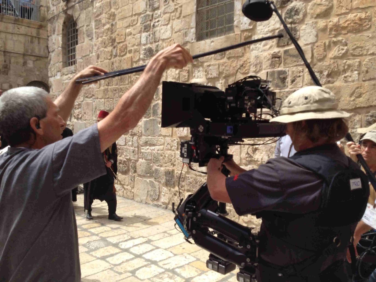 Crew filming in Jerusalem's Old City